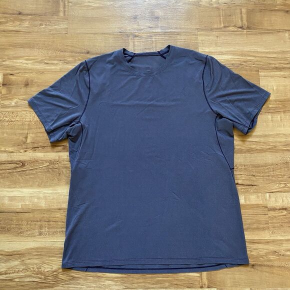 Lululemon Men’s XL Blue All Terrain Short Sleeve Shirt Reflective Vented Gym Run - Picture 1 of 15